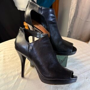 DKNY‎ Black Cutout Heeled Booties